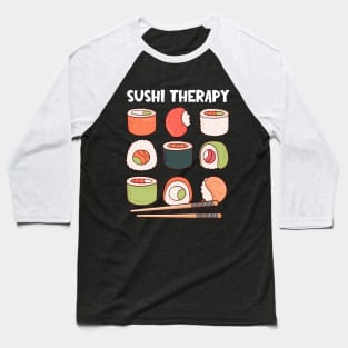 Kawaii Sushi Therapy | Cute Grid of Sushi Rolls Baseball T-Shirt